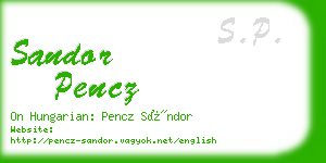 sandor pencz business card